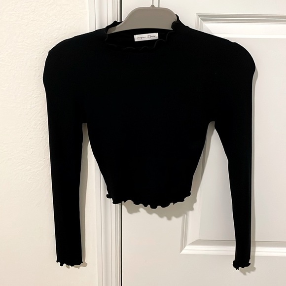 Imagine it yours Melanie Mock Neck Top, size small, black - Picture 2 of 2